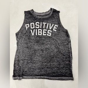 Fifth sun black and white tank with white writing size small preloved